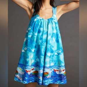 Anthropologie Maeve Cross-Back Mini Dress